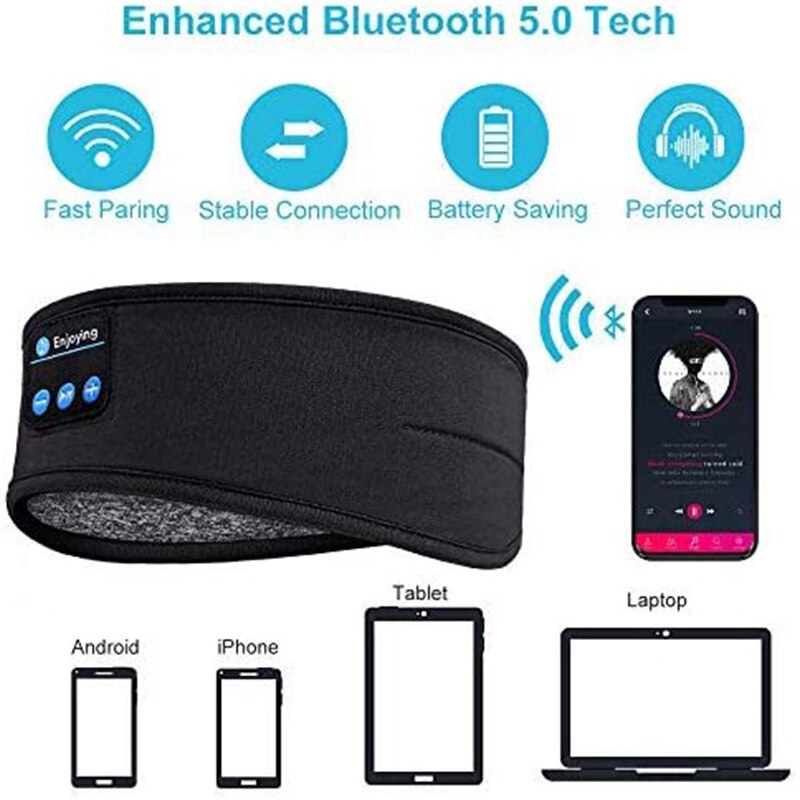 Antifaz y Cinta Elástica con Bluetooth